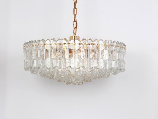 Large Gilt Brass Glass Chandelier Palazzo from Kalmar, Austria, 1970s-UGR-1085830