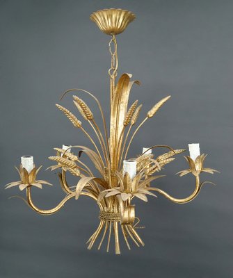 Large Gilt Chandelier from Maison Jansen, 1950s-XNH-1804520