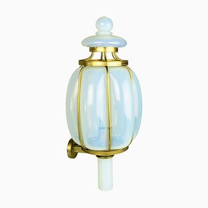 Large Gilted Metal & Iridescent Murano Glass Sconce, 1940s-RD-2022641