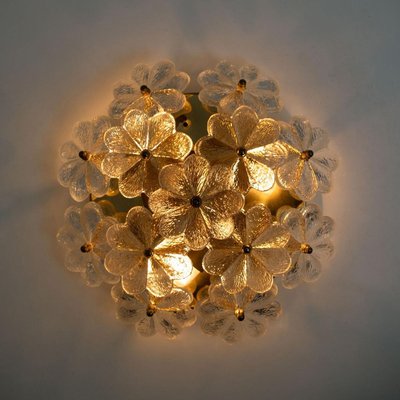 Large Glass and Brass Floral Wall Light from Ernst Palme, 1970s-VDW-829147