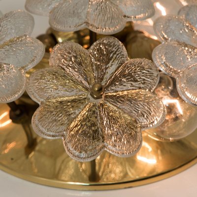 Large Glass and Brass Floral Wall Light from Ernst Palme, 1970s-VDW-829147