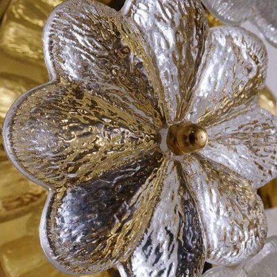 Large Glass and Brass Floral Wall Light from Ernst Palme, 1970s-VDW-829147