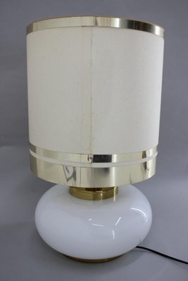 Large Glass and Brass Table Lamp, Italy, 1970s-TZ-1382982