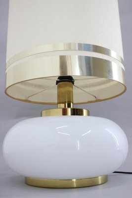 Large Glass and Brass Table Lamp, Italy, 1970s-TZ-1382982