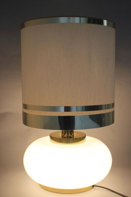 Large Glass and Brass Table Lamp, Italy, 1970s-TZ-1382982