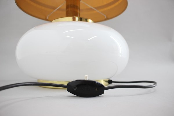 Large Glass and Brass Table Lamp, Italy, 1970s-TZ-1385749