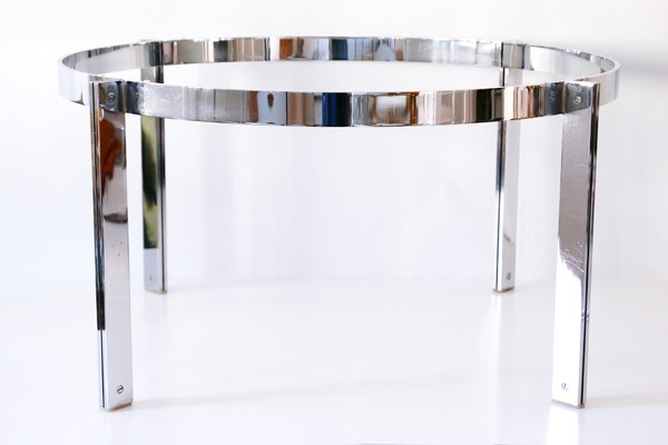 Large Glass and Steel Coffee Table, 1970s-WPT-560686