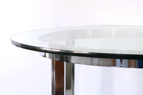 Large Glass and Steel Coffee Table, 1970s-WPT-560686