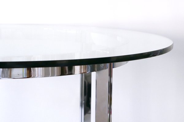 Large Glass and Steel Coffee Table, 1970s-WPT-560686