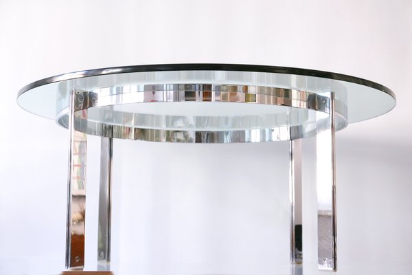 Large Glass and Steel Coffee Table, 1970s-WPT-560686