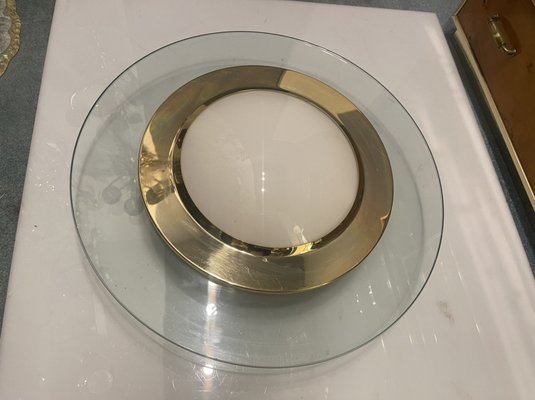 Large Glass Brass Flushmount-JJC-1451056