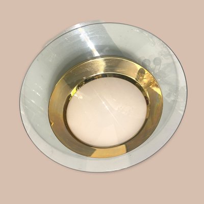 Large Glass Brass Flushmount-JJC-1451056