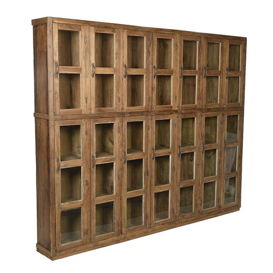 Large Glass Cabinet with 35 Lockers