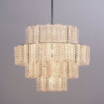 Large Glass Chandelier by Austrolux for Eba Leuchten, 1960s-VLZ-632114