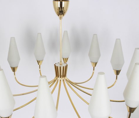 Large Glass Classic Chandelier in the Style of Stilnovo, 1950s-UGR-1085551