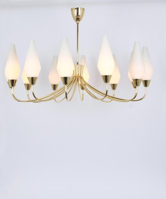 Large Glass Classic Chandelier in the Style of Stilnovo, 1950s-UGR-1085551