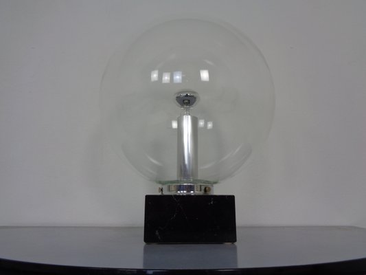 Large Glass Globe & Marble Table Lamp from Erco, 1960s-RDW-1431208