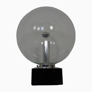 Large Glass Globe & Marble Table Lamp from Erco, 1960s-RDW-1431208