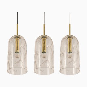 Large Glass Pendant Lights by Limburg, Germany, 1970s, Set of 3-UGR-1301197