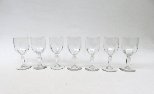 Large Glass Wine Glasses, France, Set of 7-EY-1384455