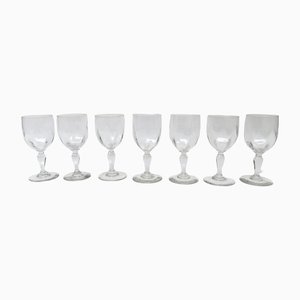 Large Glass Wine Glasses, France, Set of 7-EY-1384455