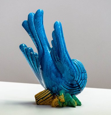 Large Glazed Ceramic / Chamotte Blue Parrot by Gunnar Nylund for Rörstrand, 1960-JE-1738829