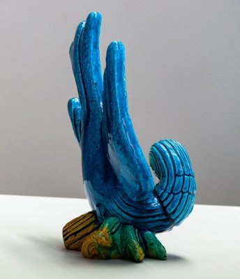 Large Glazed Ceramic / Chamotte Blue Parrot by Gunnar Nylund for Rörstrand, 1960-JE-1738829