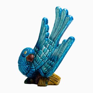 Large Glazed Ceramic / Chamotte Blue Parrot by Gunnar Nylund for Rörstrand, 1960-JE-1738829