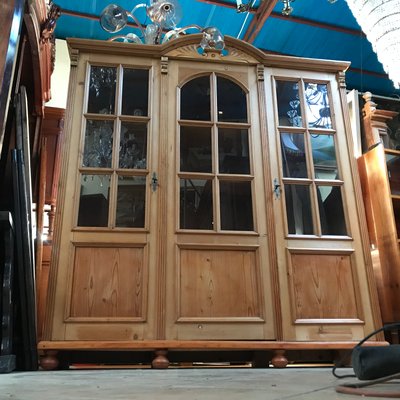 Large Glazed Pine Sideboard, 1930s-WQQ-1724122