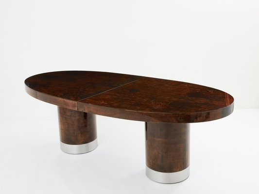 Large Goatskin Parchment Dining Table by Aldo Tura, 1960s-YJA-1790774