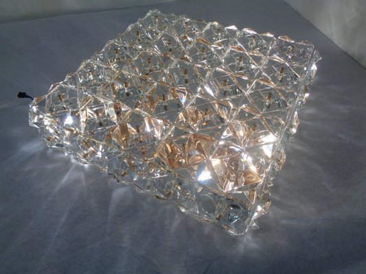 Large Gold-Plated & Crystal Glass Flush Mount Light from Kinkeldey, 1970s-RDW-692087