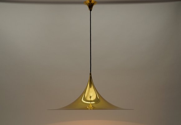 Large Gold Semi Pendant Lamp by Claus Bonderup & Torsten Thorup for Fog & Mørup, 1970s-KQB-1756467