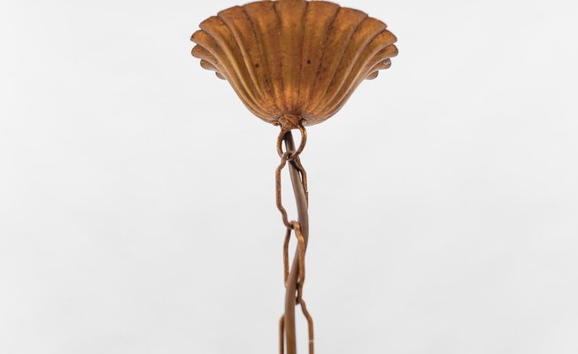 Large Golden Flower Ceiling Lamp by Hans Kögl, Germany, 1970s-KQB-1810997