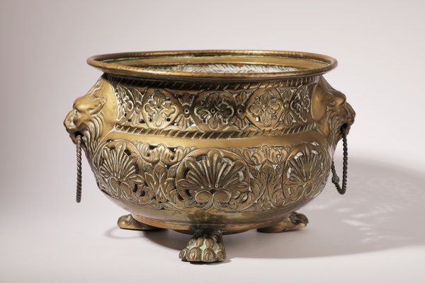 Large Golden Flower Pot-PSQ-2023666