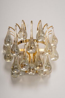 Large Golden Gilded Brass and Crystal Sconces by Palwa, Germany, 1970s, Set of 2-UGR-1096534