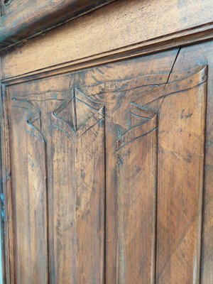 Large Gothic Revival Carved Walnut Armoire, France, 1890s-TDA-1376280