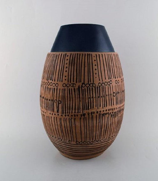 Large Granada Ceramic Vase in Modernist Design by Lisa Larson for Gustavsberg