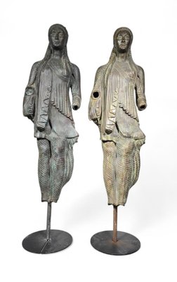 Large Greek Bronze Sculptures, 1940s, Set of 2-FDW-2039604