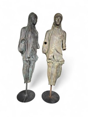 Large Greek Bronze Sculptures, 1940s, Set of 2-FDW-2039604