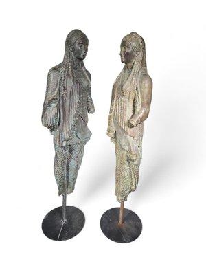 Large Greek Bronze Sculptures, 1940s, Set of 2-FDW-2039604