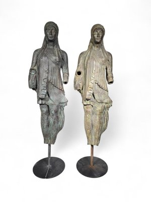 Large Greek Bronze Sculptures, 1940s, Set of 2-FDW-2039604