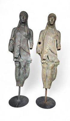 Large Greek Bronze Sculptures, 1940s, Set of 2-FDW-2039604