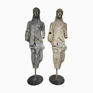 Large Greek Bronze Sculptures, 1940s, Set of 2-FDW-2039604