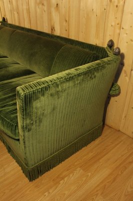 Large Green Velvet Sofa attributed to Maison Jansen, 1980s-KMQ-2040941