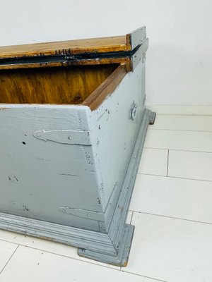 Large Grey Painted Chest or Blanket Box in Oak-WQJ-1077249