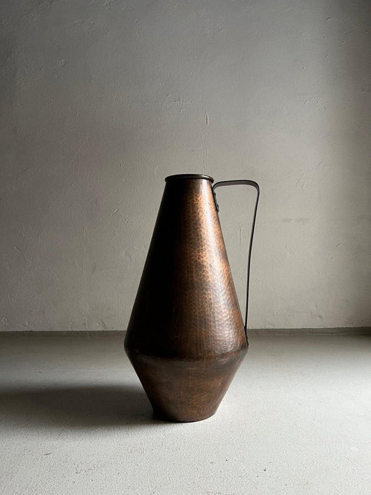 Large Hammered Copper Jug Vase | Eugen Zint | Germany | 1930s