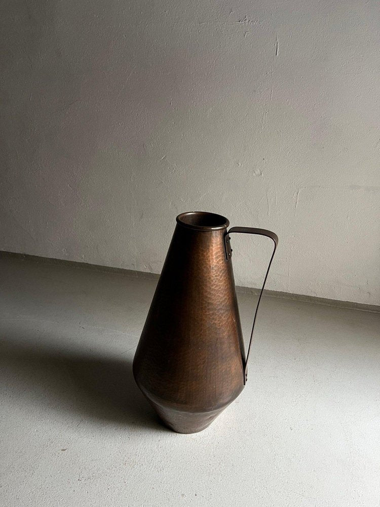 Large Hammered Copper Jug Vase | Eugen Zint | Germany | 1930s