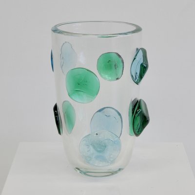 Large Hand-Blown Murano Glass Vase, Italy-INL-1790298