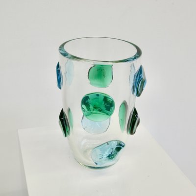 Large Hand-Blown Murano Glass Vase, Italy-INL-1790298