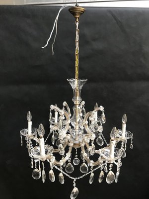 Large Hand Cut Maria Teresa Crystal Chandelier, 1950s-WQQ-1284273